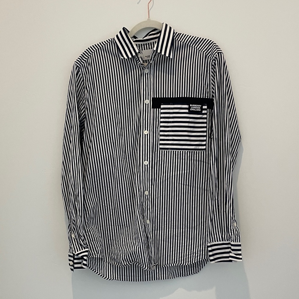 BURBERRY LONDON Striped Button-down Dress Shirt